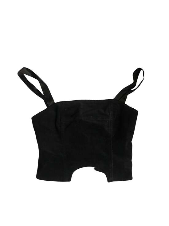 Urban Outfitters Tops - Urban Outfitters Black Velvet Curved Hem O-Ring Zip Corset Top